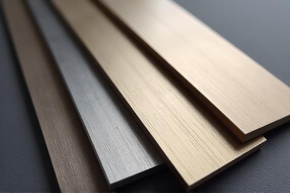 Array of metal samples with different bespoke finishes